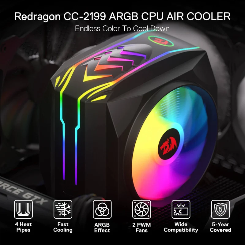 HODUR C219 ARGB Single Tower CPU Air Cooler