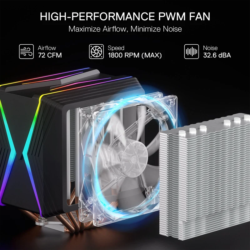 HODUR C218 ARGB Dual Tower CPU Air Cooler
