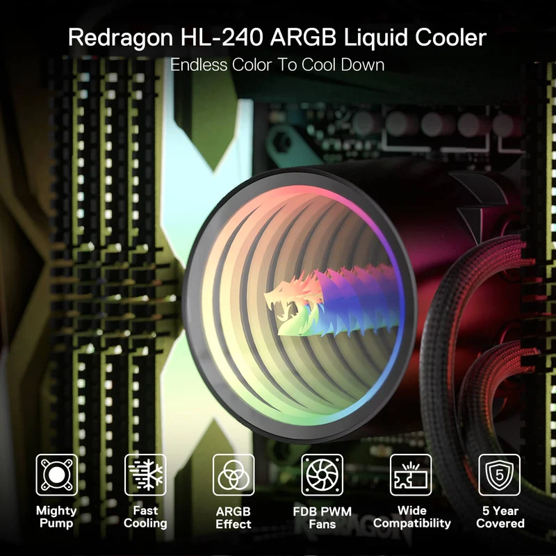 ARGB All-in-one AIO Liquid CPU Cooler