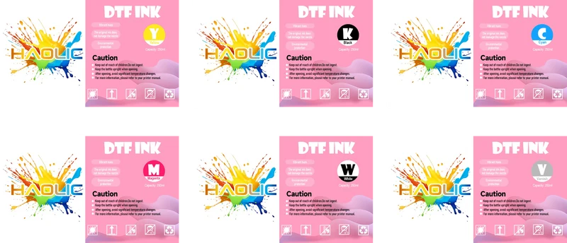 Top-Selling Haolic DTF Supplies Bundle: 250ml Ink + 1kg Scratch-Resistant Powder + 33cm X 100m PET Film for Small Business