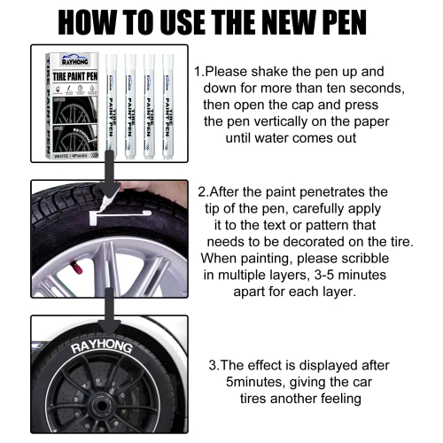 Rayhong Paint Car Tire Letter Decorative Modification Supplies Graffiti Tracing Birthmark Pen