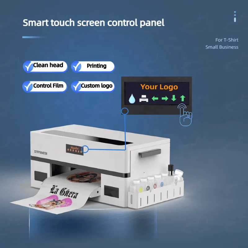 Haolic 13 Inch Automatic DTF Printer New Heat Transfer PET Film Inkjet Printing Machine with XP600 Printerheads for Clothes