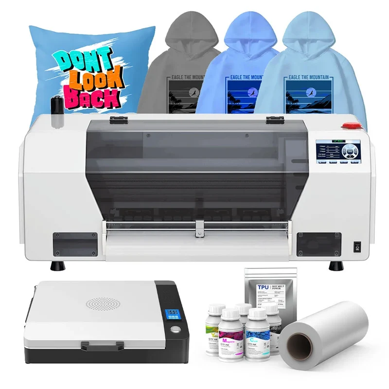 European Warehouse A3 DTF Printer With XP600 Head Printing Machine for Custom T Shirt Printing High Speed White Ink System