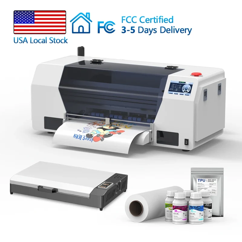 FREE SHIPPING US Warehouse A3 DTF PrinterXP600 White Ink Anti-Clog Circulation 330mm Vibrant Transfer for T-Shirt Dark Garment