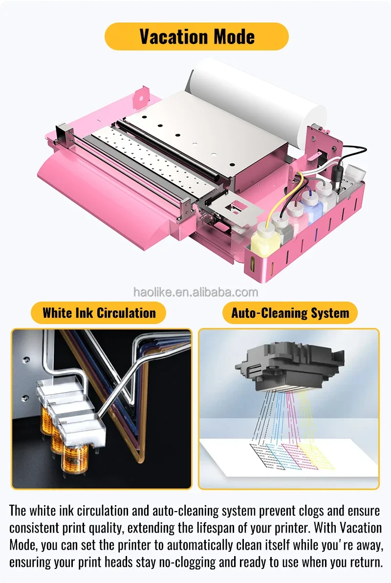 Free Shipping and Tax-free Haolic DTF Printer with XP600 Pink A3 13inch Digital T-shirt Printer Impresora Dtf for Small Business
