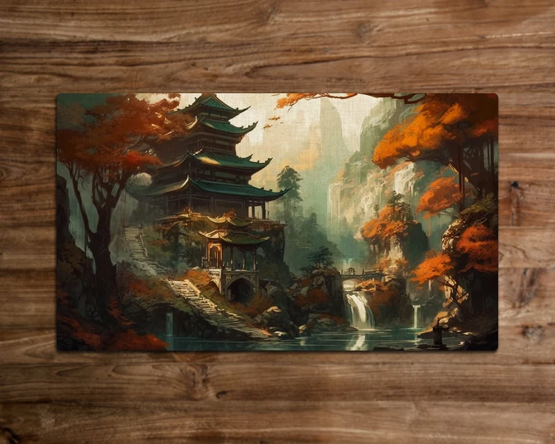 Shogun's Keep - MTG Playmat - 24 x 14 inches - MTG Gifts - Magic The Gathering Gifts - Stitched Playmat