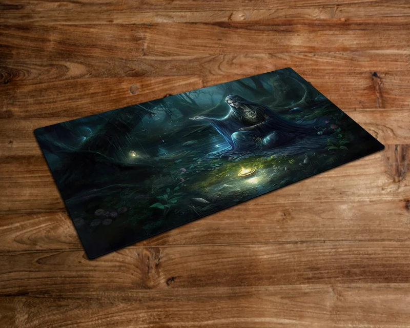 Solitude in the Forest - MTG Playmat - 24 x 14 inches - MTG Gifts - Magic The Gathering Gifts - Stitched Playmat