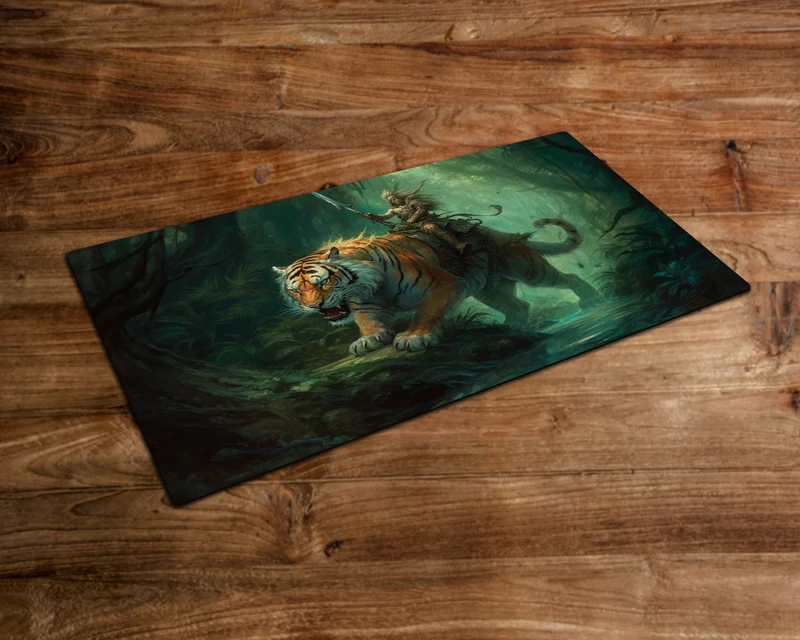 The Beastmaster of the Rainforest - MTG Playmat - 24 x 14 inches -Playmat for TCG - Handcrafted