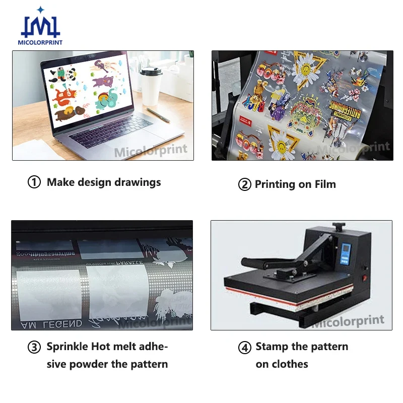 Micolorprint 30cm XP600 DTF Printer with A3 Shaker White Color Ink Circulation