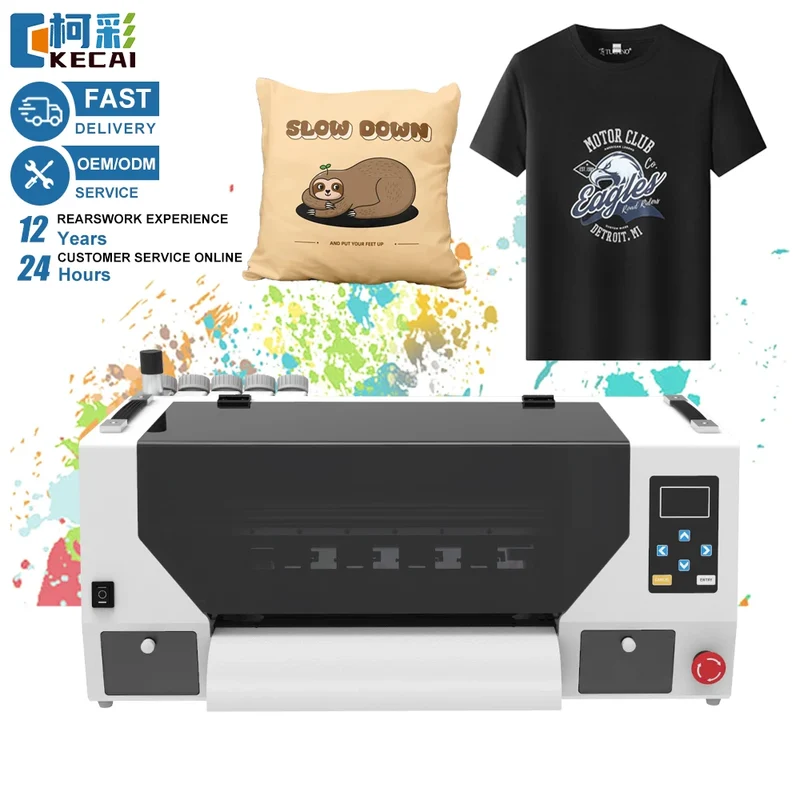 KECAI XP600 I1600 Dual Printhead DTF Printer A3 30CM One Year Remote Protection Printer Clothing Logo Desktop Dtf Printer Set