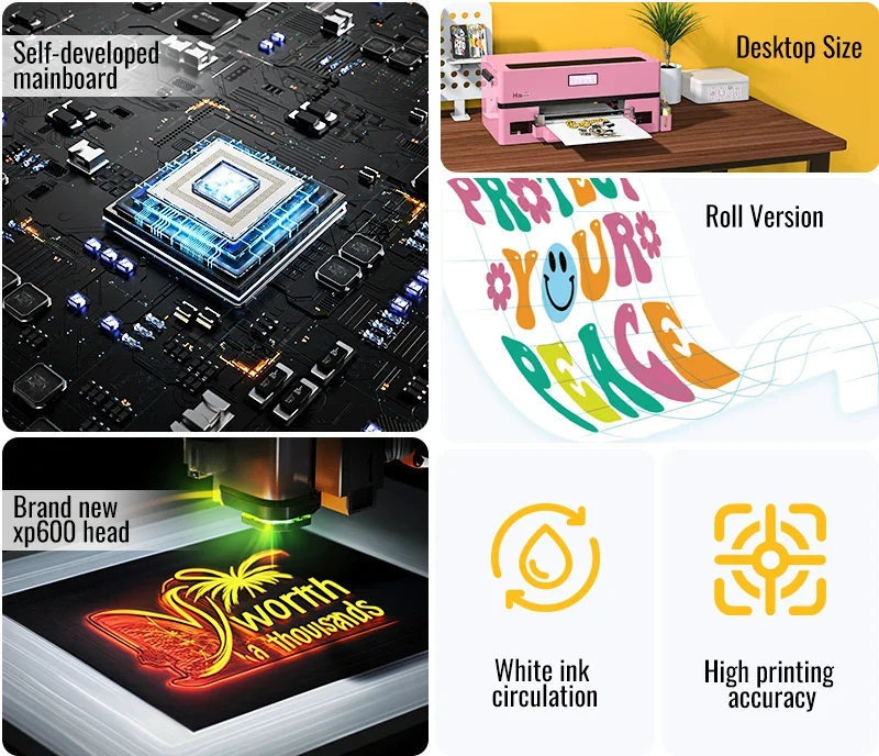 A3 DTF Heat Transfer Printer | Auto Clean White Ink | Fast Bulk Orders Plug & Play Pro Design Dtf Printer for Any Textile Fabric