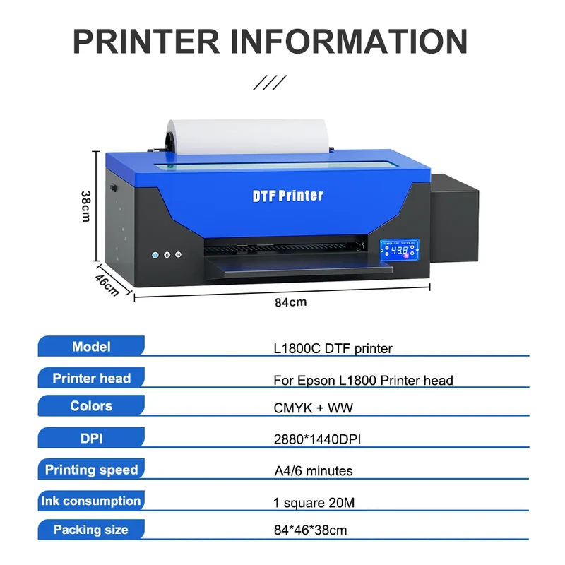 Factory Supply Impresora DTF L1800 30cm Direct to Film Printing T-shirt Machine DTF Printer