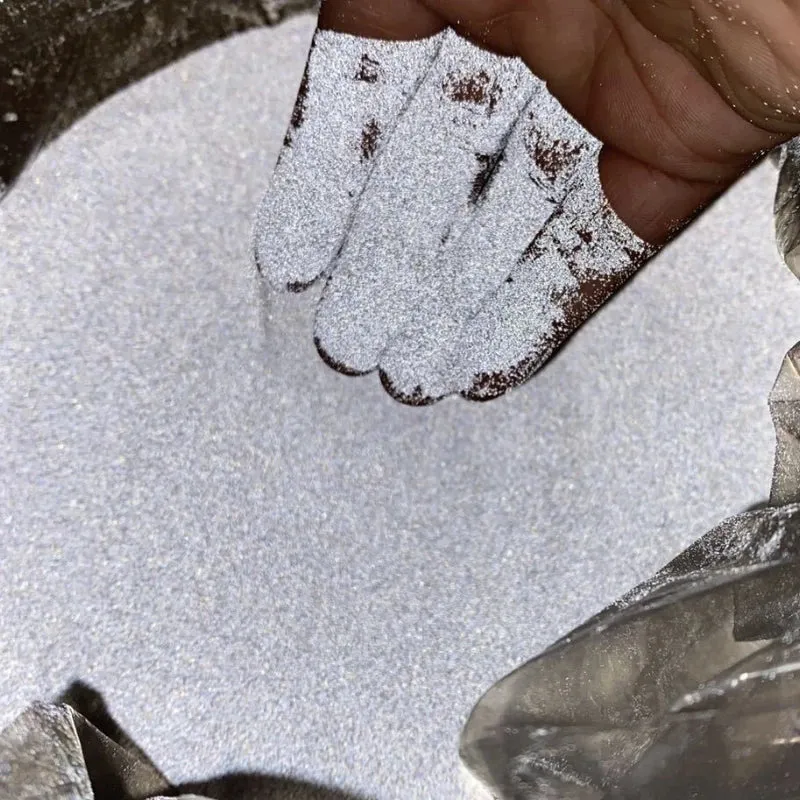 High-Light Gray Reflective Micro Glass Beads Powder 200-350UM High Glossy Screen Printing Industry 20kg Barrel QY Brand