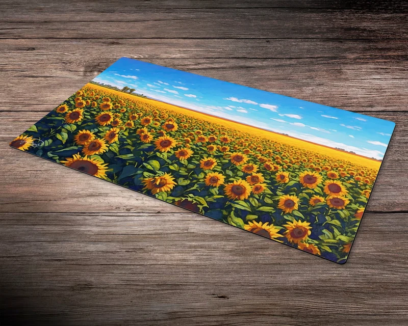 Fields of Golden Sunflowers - MTG Spielmatte - 24 x 14 inches - MTG Geschenke - MTG Zubehör - Magie Tischmatte