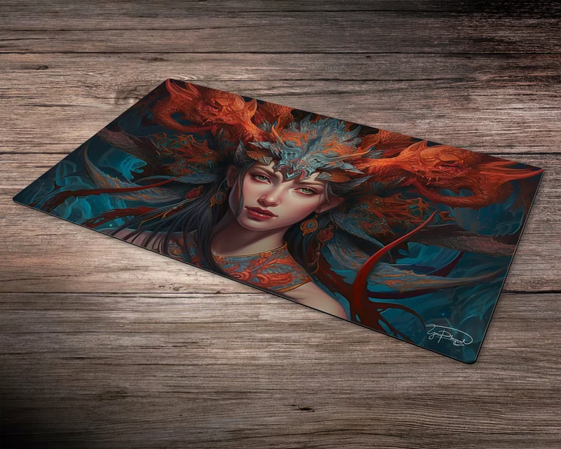Witch Queen of the Dragon Realm - MTG Spielmatte - 24 x 14 inches - MTG Geschenke - MTG Zubehör - Magie Tischmatte