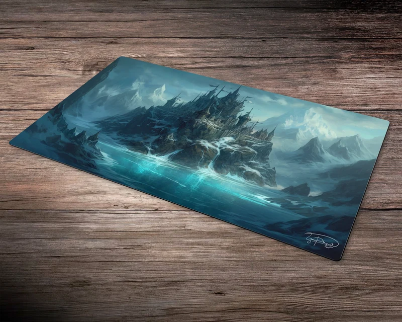 Icy Island of the Enchanted Keep - MTG Spielmatte - 24 x 14 inches - MTG Geschenke - MTG Zubehör - Magie Tischmatte