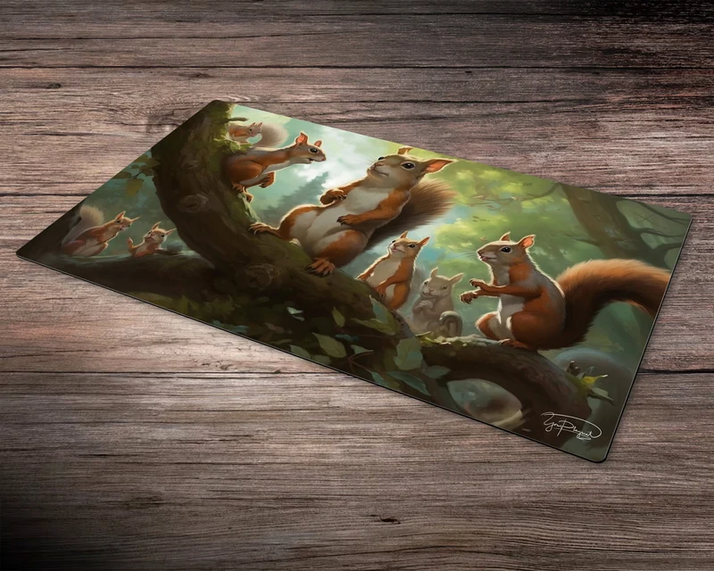 Squirrel Sentries Playmat - MTG Spielmatte - 24 x 14 inches - MTG Geschenke - MTG Zubehör - Magie Tischmatte