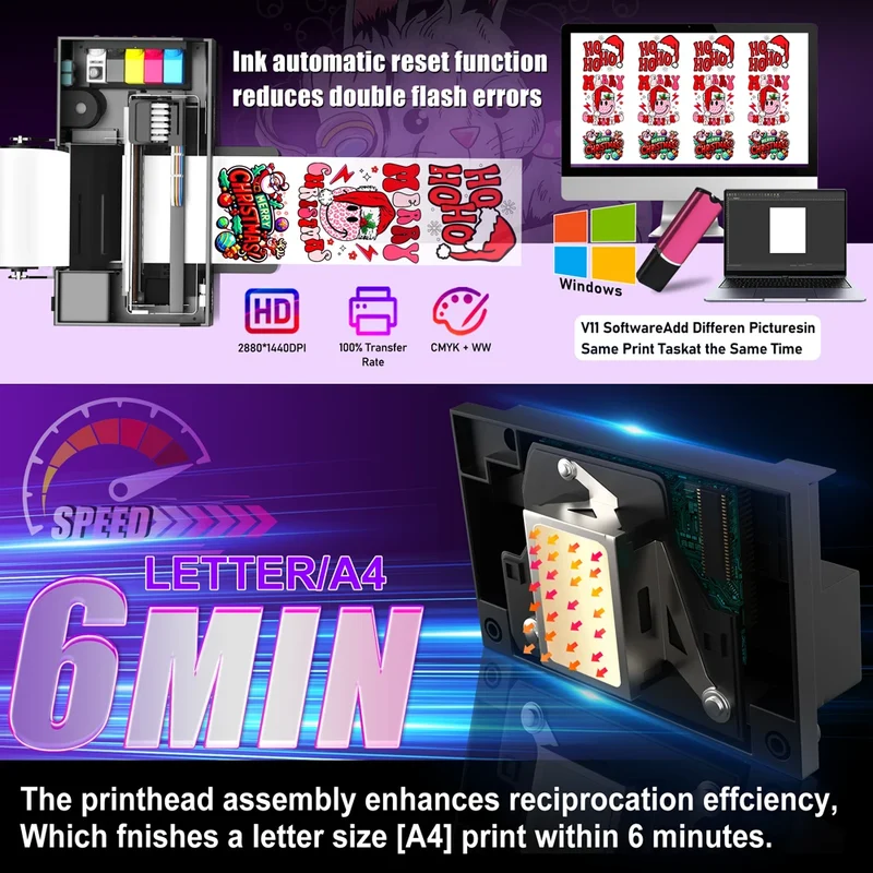 Free Shipping A4 DTF Printer Impresora Dtf L800 Fabric Printing Machines with Oven Ink Powder and Film for T Shirt