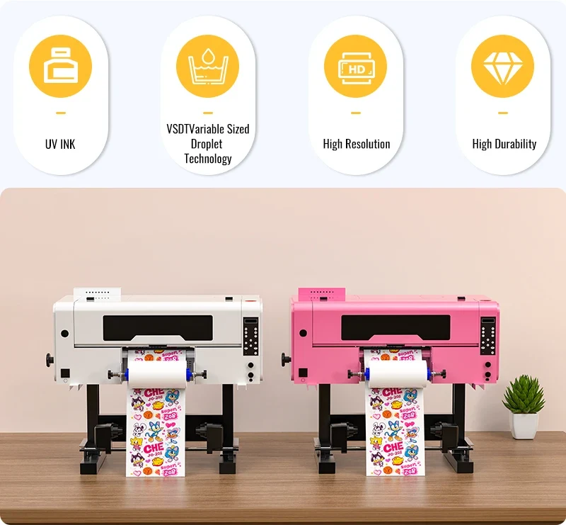Free Shipping Haolic UV DTF Printer A3 Dual XP600 Heads with Laminator All in One Tumbler Wrap Bulk DIY Design Printer US Stock