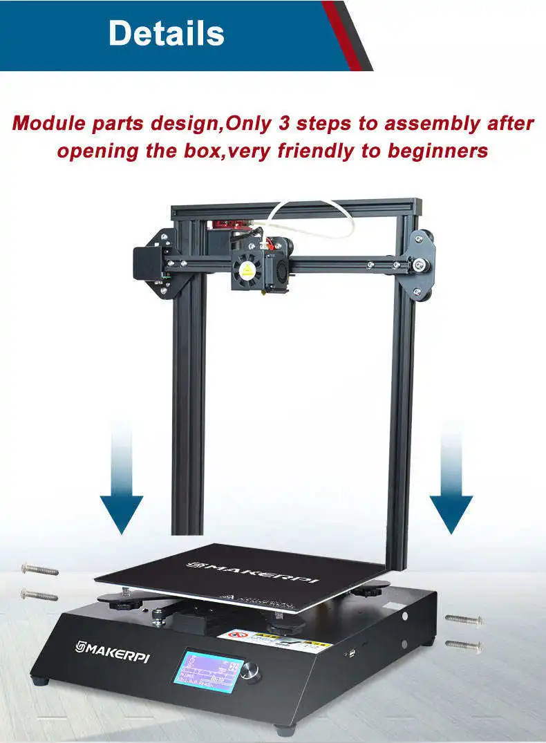 Professional Automatic New DIY FDM 3D Printer with 1 Year Warranty Large Aluminum Metal Frame