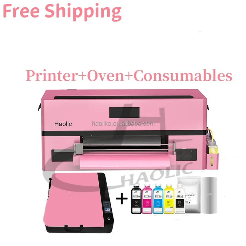 Haolic 13inch A3 DTF Printer with XP600 Head Roll-to-Roll Direct to Film Heat Transfer Machine for Any Fabric US Stock