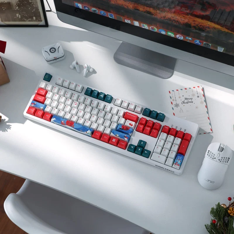 (Only Keycaps) Redragon X LTC PBT 108 Keycaps Set, Thick PBT Keycaps for Mechanical Keyboard (Christmas Limited Edition)