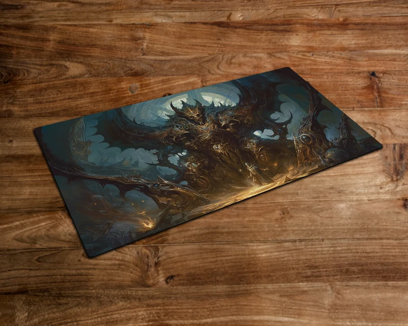 The Warrior and the Colossus - MTG Playmat - 24 x 14 inches -Playmat for TCG - Handcrafted