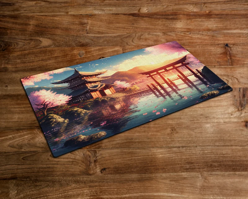 Dreams of the Cherry Blossom - MTG Playmat - 24 x 14 inches - MTG Gifts - Magic The Gathering Gifts - Stitched Playmat