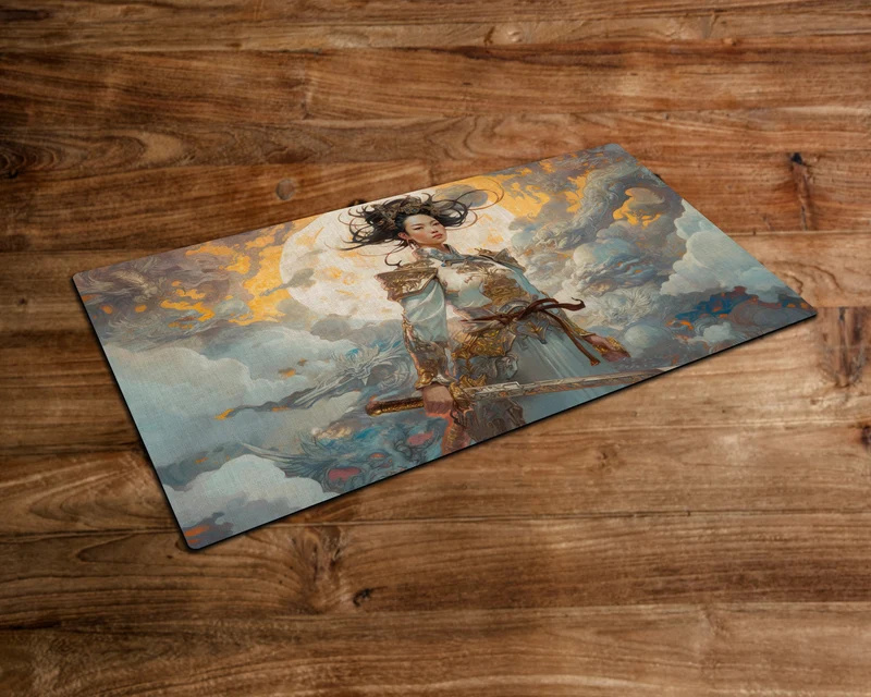 Guardian of the Golden Blade - MTG Playmat - 24 x 14 inches - MTG Gifts - Magic The Gathering Gifts - Stitched Playmat