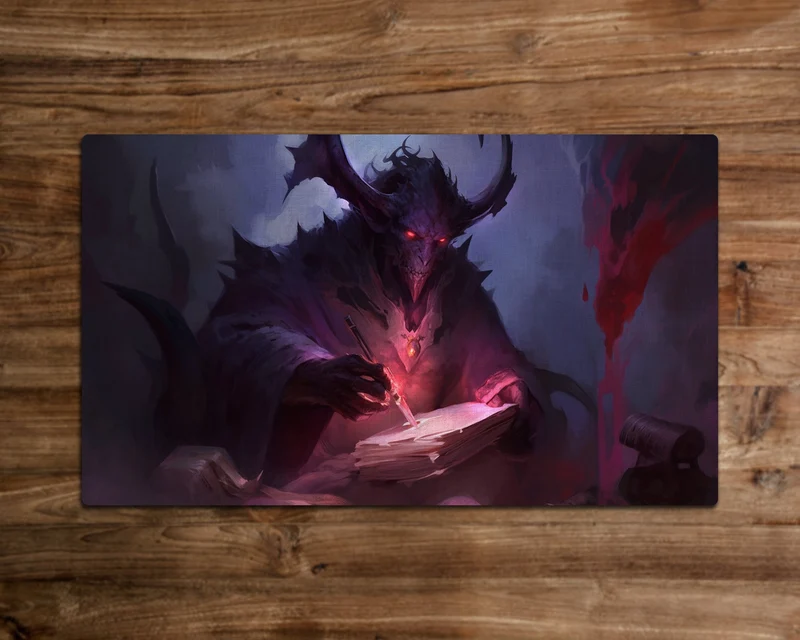 Infernal Contract in Blood - MTG Playmat - 24 x 14 inches -Playmat for TCG - Handcrafted