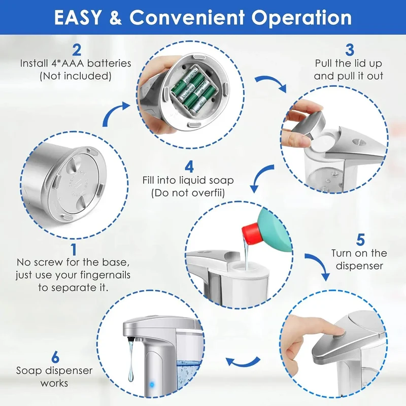Automatic Soap Dispenser Dish Soap Dispenser Touchless Infrared Motion Sensor Soap Dispenser