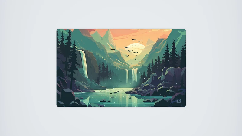 Grüne Sonnenuntergang-Spielmatte
