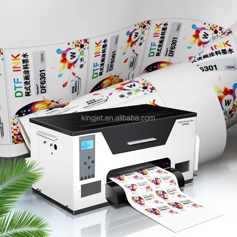 2025 New Xp600 Head A3 A4 Size Inkjet Sticker Printer Roll to Roll Label Printing Machine With Roll Film Label Printer