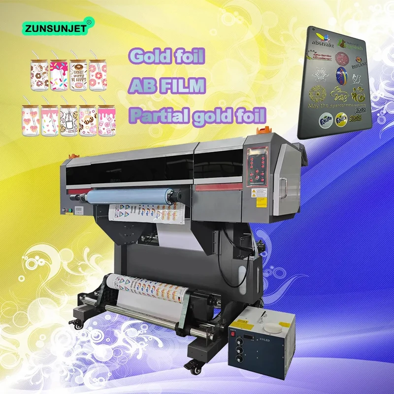 60 Cm Uv Dtf Gold Foil Printer Printing Ab Glue Varnish Embroidery Printer