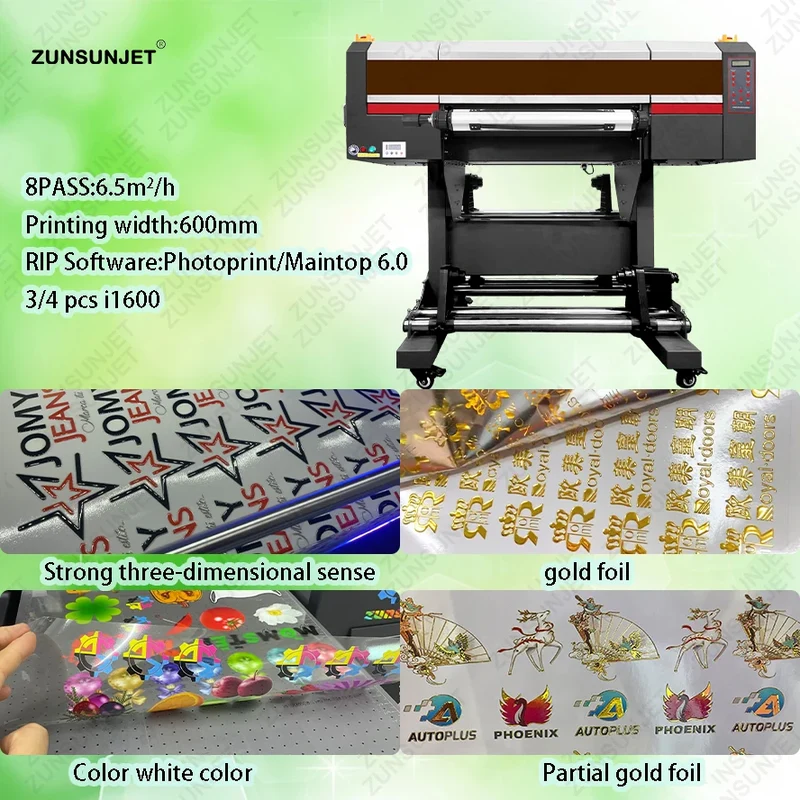 60 Cm Uv Dtf Gold Foil Printer Printing Ab Glue Varnish Embroidery Printer
