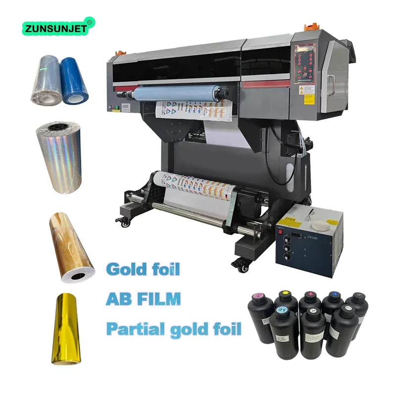 60 Cm Uv Dtf Gold Foil Printer Printing Ab Glue Varnish Embroidery Printer