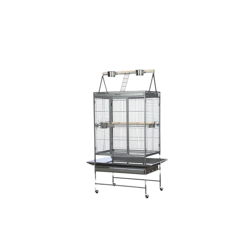 Free EU Shipping - Parrot Cage 81x56x177 cm Wide Flight Metal Animal Cage for Budgie Parakeet Conure with Rolling Stand Wheels