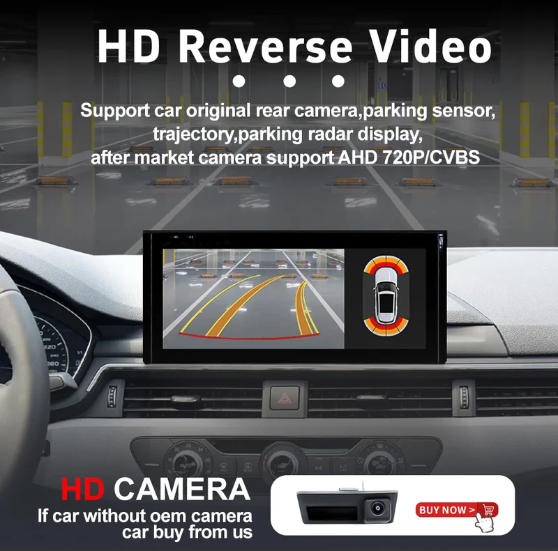 1920*720p Linux Carplay Android Auto Upgrade Display 10.25" GPS Navigation for Audi A4 B9 A5 2017-2019