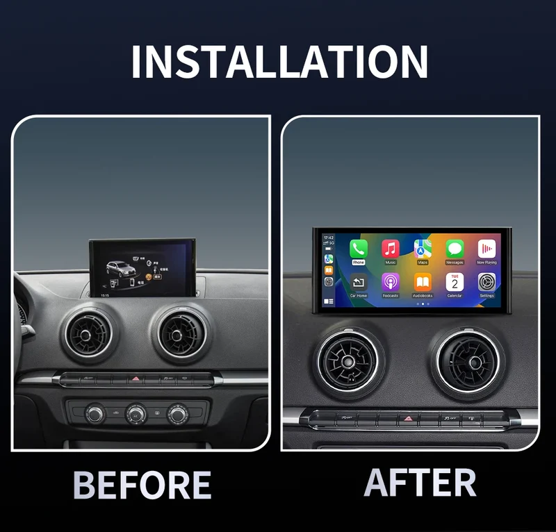 MP5 Navigation Screen Reverse Interconnection Portable DVD Player Dashboard Android Auto Carplay for Audi A3 2013-2018