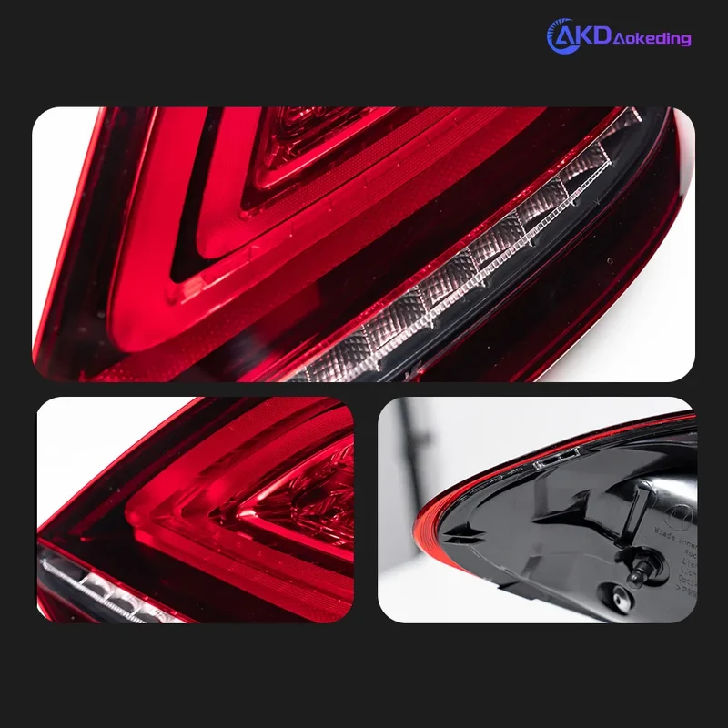 2PCS AKD Tail Lamp for Benz W205 2015-2021 C180 C200 C260 C300 Tail Light Rear Fog Brake Turn Signal Automotive Accessories