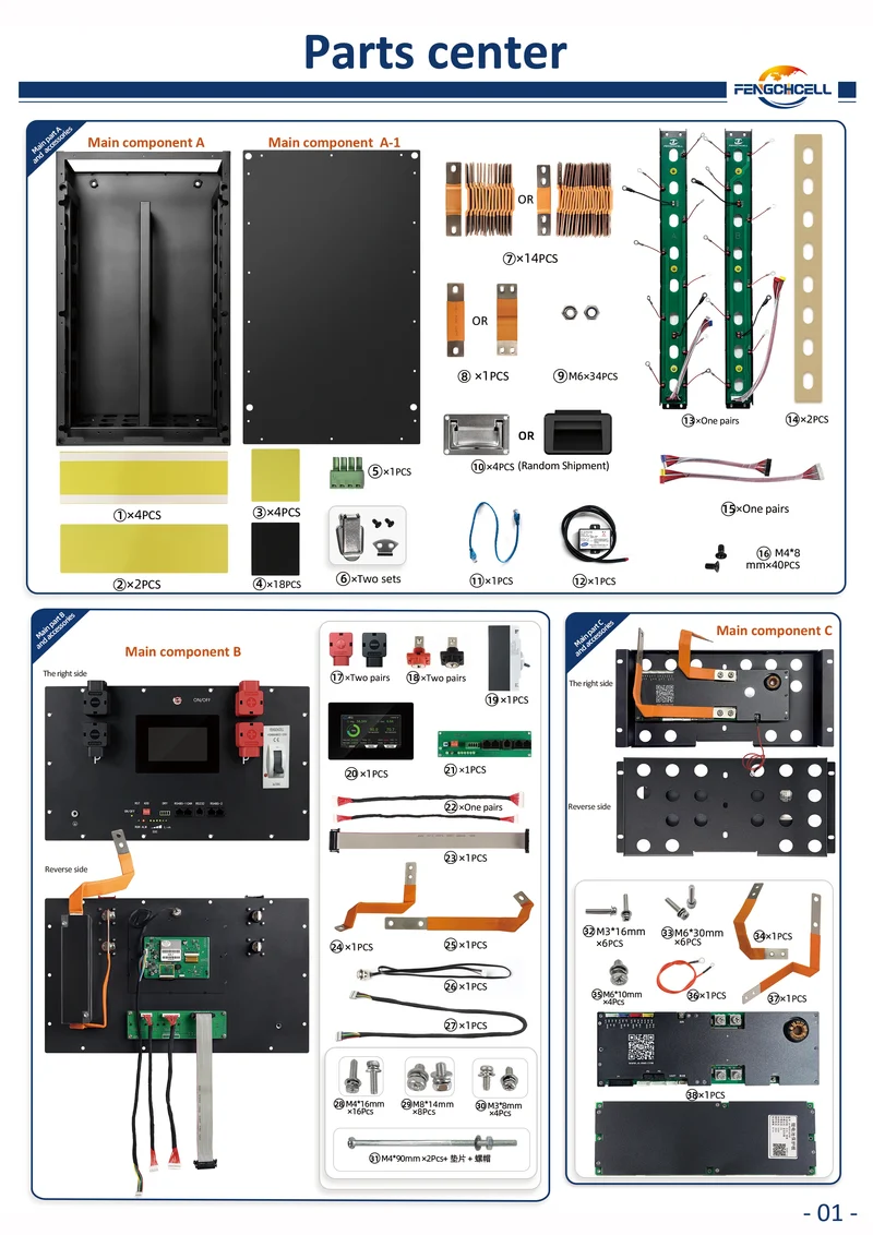 EU in Stock New Design JK 200A BMS V19 Battery Box Kit 48V 51.2V 280Ah 314Ah 15kWh Lifepo4 Battery Box Empty Box DIY Kit Box