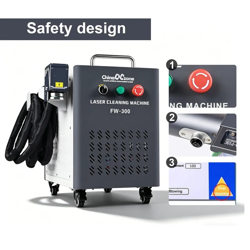 Scotle EU Warehouse 300W Air-cooled JPT 2mj 5mj 15mj Pulsed Laser Cleaning Machine Cleaner for Metal Wood Clean Oil/Paint Remove