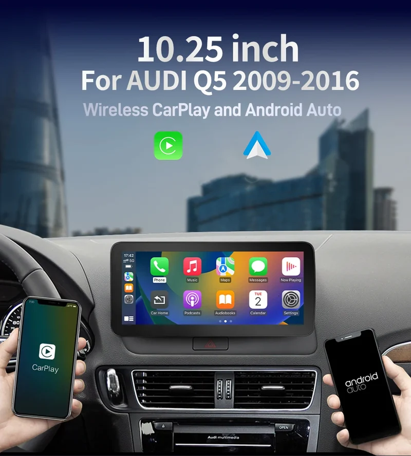 Navigation GPS 360 Panorama AutoLinux Wireless CarPlay for Audi Q5 Car Multimedia Player 2009-2016