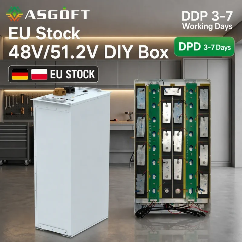 Diy Kit 16kwh Battery Shell Lithium Ion Box Light Display 51.2v 280ah 16s 48v Lifepo4 Empty Battery case for Jk JBD 200A Bms