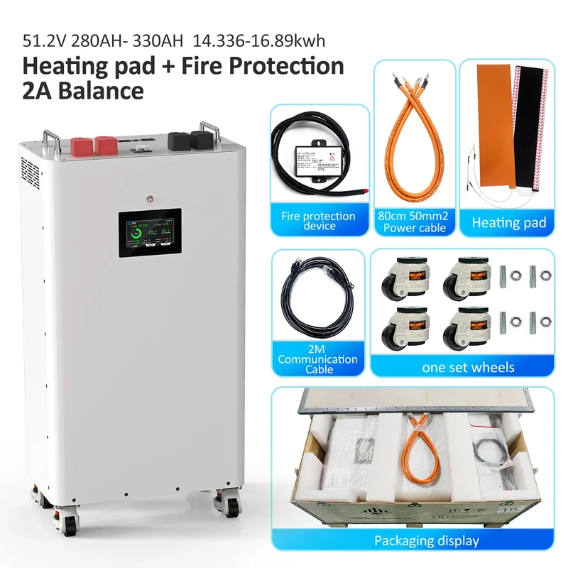 EU Stock Equipped with Sliding Wheel Battery 48V 51.2V 16kWh Landing Household Energy Storage Batteries Floor Standing Battery
