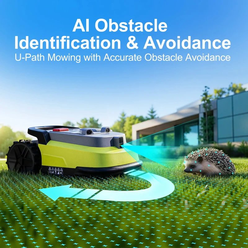 EU Sotcks UBHOME M10 Wireless Robot Lawn Mower, 1000m² ,with Full Frequency Band RTK+AI Vision and App Control Quiet Lawnmower