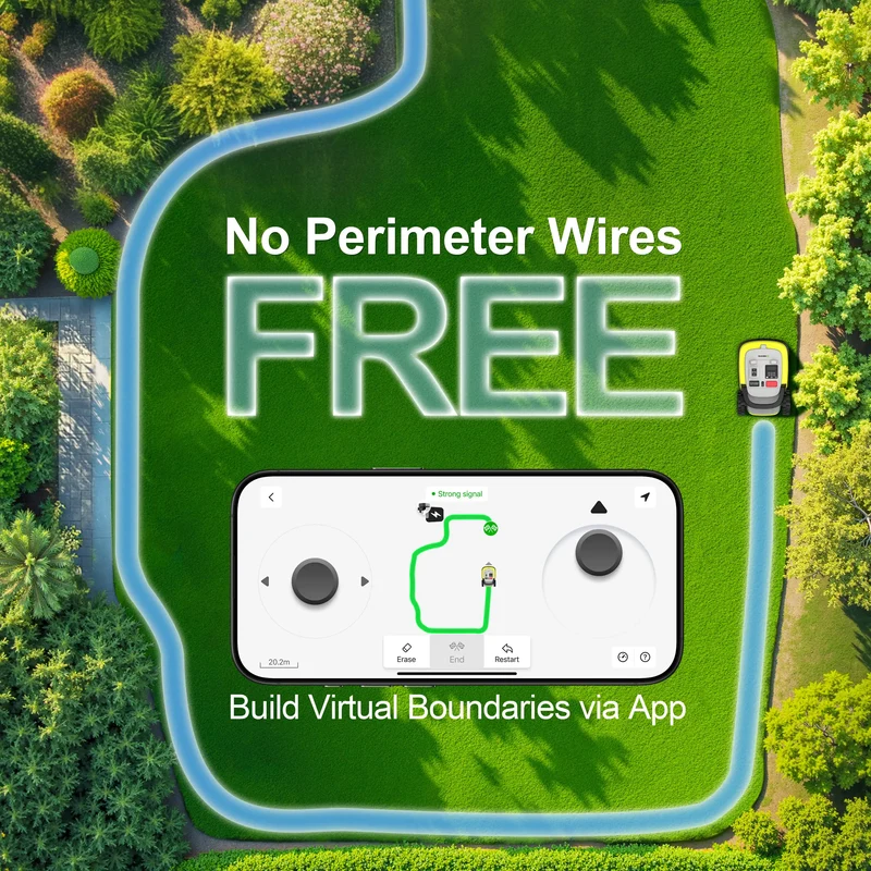 EU Sotcks UBHOME M10 Wireless Robot Lawn Mower, 1000m² ,with Full Frequency Band RTK+AI Vision and App Control Quiet Lawnmower
