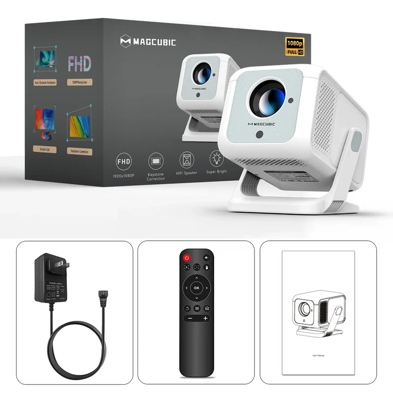 Portable Projector Magcubic HY310X Android 14 1080P 8K Support with Built-in Speakers Newest Model Outdoor Use From OEM Factory