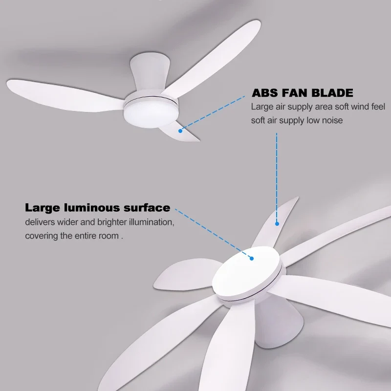 Poland in Stock Modern Dual Finish Blades 6-Speed Quiet DC Motor 3CCT LED Remote Control Patio Garage Ceiling Fan with Lights