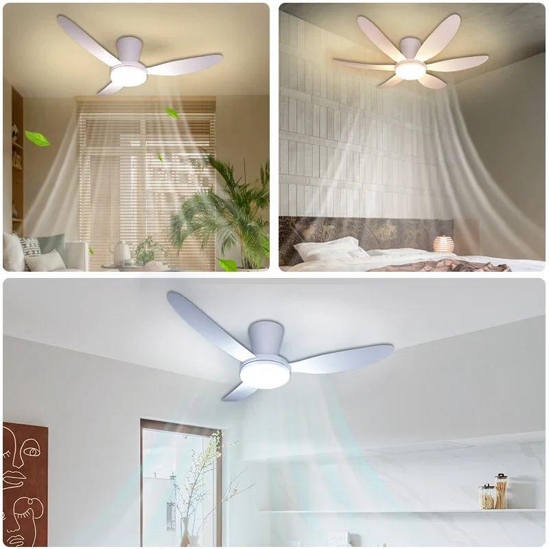 Modern Home Remodeling DC Motor Big 3/6 Blades Iron ABS 42-Inch Remote APP Control Timing Set LED Ceiling Fan with Light
